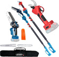 3-in-1 Pole Pruning Shears&Pole Saws for Tree Trimming,Electric Pruning Shears with 15.3ft Reach Pole,Cordless Pole Shears and Pole Saw Compatible for Jovant 20V Battery (Tools Only, No Battery)