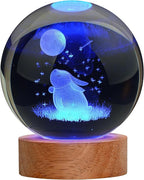 Easter Bunny Lamp Things for Teen Girls, Large 3D Bunny Night Light, Crystal Rabbit Lamp 16 Color Changing with Remote Control for Bedroom Decor, Night Light Bunny