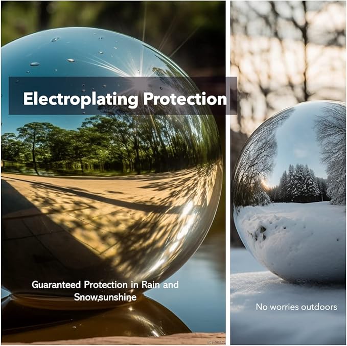 12 Inch Stainless Steel Gazing Globe,v2croft Hollow Ball Mirrored Surface Polished Shiny Sphere,Garden Stainless Steel Gazing Ball for Outdoor Lawn Pond Yard Ornament(Silver)
