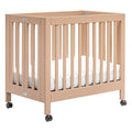 Babyletto Origami Mini Portable Folding Crib with Wheels in Canyon, 2 Adjustable Mattress Positions, Greenguard Gold Certified
