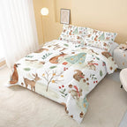 Wild Animal Comforter Twin Size,Rabbit Deer Comforter Set for Kids Teens Girls Boys,3Pcs Bedding Set Printed Comforter with 2 Pillowcases,Down Alternative,Soft and Lightweight，Twin Size