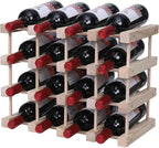 Wine Rack Small countertop Cabinet Stackable Storage Wooden freestanding Floor Wine Holder (15 Bottles)