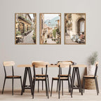 HPINUB Foreign Scenery Framed Canvas Wall Art Set,Vintage Travel City Wall Decor,Modern Minimalist Europe Street Picture Artwork Nature Landscape Art Print for Living Room,Bedroom-24 x36 x3