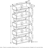 Furinno Turn-N-Tube 5-Tier Toolless Display Rack, Amber Pine/Black