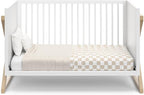 Storkcraft Equinox 3-in-1 Convertible Crib (Driftwood) - Easily Converts to Toddler Bed & Daybed, 3-Position Adjustable Mattress Support Base, Modern Two-Tone Design for Contemporary Nursery