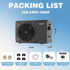 MICOE 35000 BTU Pool Heater for Above Ground Pool and Inground Pool up to 24ft (11/18/24ft) / 12000 Gallons, Inverter Electric Swimming Pool Heat Pump, Heating and Cooling Mode (35000 BTU)