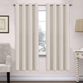 H.VERSAILTEX Ultra Soft Microfiber Thermal Insulated Antique Copper Grommet Blackout Curtains/Window Treatment Draperies 52 by 72 - Inch for Living Room/Bedroom, Set of 2 - Fog