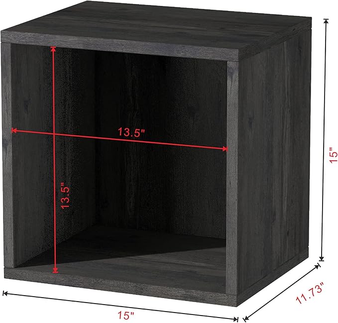 Magic DIY Cube Storage Organizer Stackable Cubes for Home Books Clothes Toy -Modular Cubby Storage System -Closet Organizer -Cube Storage Shelf (French Oak,General Cube)