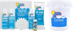 In The Swim Basic Chemical Value Kit and Chlorine Bundle - Pre-Measured Kit for Seasonal Maintenance - 10lb Bucket 3-Inch Chlorine Tablets - Inground and Above Ground Pools Up to 7.5K Gallons
