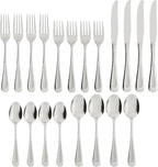 Oneida Satin Sand Dune 20-Piece 18/0 Silverware Set for 4, Flatware | sandblasted finish, dishwasher safe | includes knives, forks, and spoons | heavy duty, cutlery set for kitchen and dining