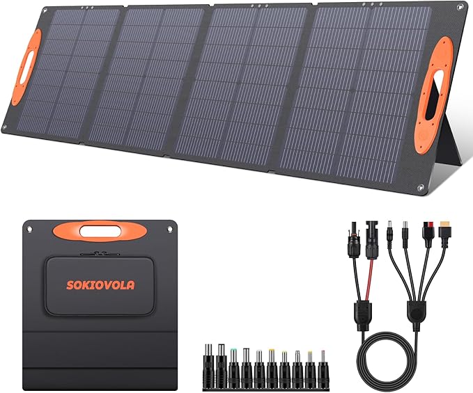 N-Type 16BB 120W Portable Solar Panel for EF/Jackery/Bluetti/Anker Power Station 25% High Efficiency Foldable Solar Panel Charger with QC3.0 USB-A &Type-C Output IP68 for Outdoor Camping RV