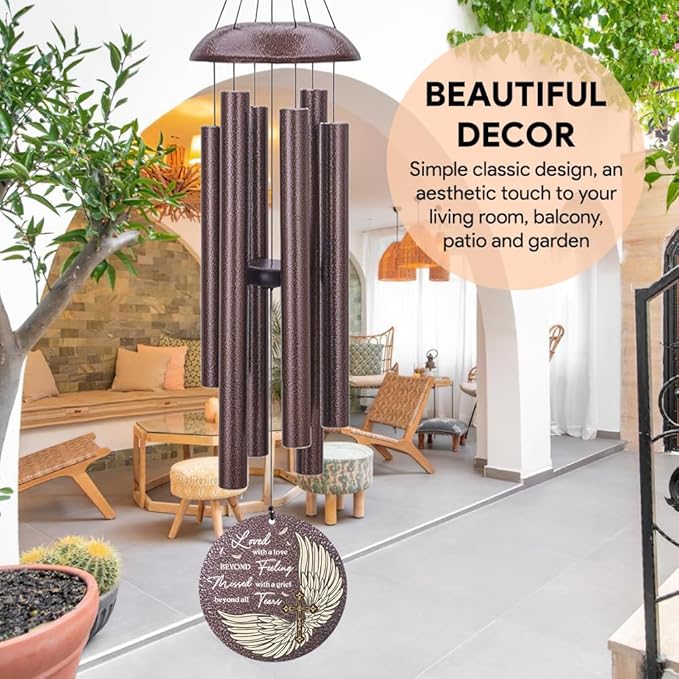 Personalized Sympathy Wind Chime, Wind Chimes for Loss of Loved Father/Mother/Lover, Commemorative Sympathy Bereavement Gifts for Condolences/Funeral