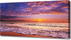 Beach Wall Art Sunset Canvas Pictures, Seascape Theme Art Wall Pictures, Coastal Ocean Wave Paintings,Modern Cloud Artwork for Bedroom Living Room Bathroom Home Office Decorations 20X40 Inches
