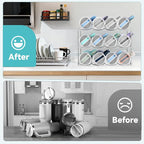 Stackable Water Bottle Organizer Large Compartment Water Bottle Holder | Tumbler Organizer for Stanley 40 oz Cup, Kitchen Cabinet Storage Organizer for Stanley Cup Accessories, 3 Tier Hold 12 Bottle