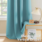H.VERSAILTEX Blackout Aqua Curtains for Bedroom/Living Room, 52" Wide x 63" Long Each Panel,Grommet Top (Set of 2 Panels)