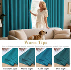 H.VERSAILTEX Thermal Insulated Blackout Curtains Innovated Microfiber Formaldehyde-Free Window Panels for Nursery, Grommet,52 by 84 - Inch - Turquoise Blue - Set of 2
