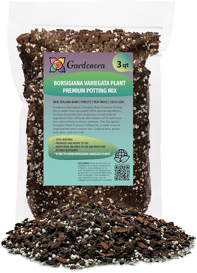 Premium Monstera Borsigiana Potting Soil - Enhanced Drainage and Aeration for Healthy Foliage by Gardenera - 3 Quart