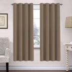 H.VERSAILTEX Ultra Soft Microfiber Thermal Insulated Antique Copper Grommet Blackout Curtains/Window Treatment Draperies 52 by 72 - Inch for Living Room/Bedroom, Set of 2 - Macchiato