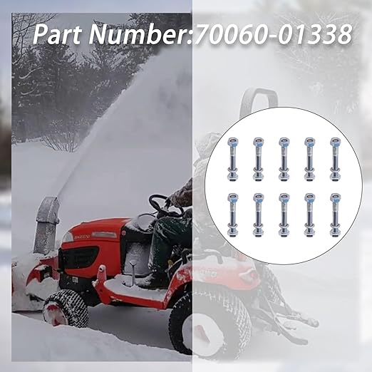 70060-01338 (10 Pack) Snowblower Shear Bolts Compatible with Kubota Snowblower BX2750D Front snowblower(Shear Bolt:5/16" x 2-1/4")
