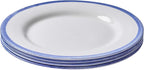 Portmeirion Potter's Brushstroke Dinner Plate (Set of 4) - 10.5" Earthenware Plates with Classic Brushstroke Rim - Microwave, Dishwasher, Freezer, Oven Safe - Ideal Modern Dinnerware Set (Blue)