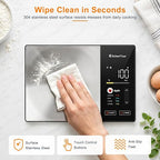 KitchenTour Smart Food Scale with Nutritional Calculator, Bluetooth App for Calorie & Macro Tracking, 24 Nutrients, 11lb/1g Stainless Steel Kitchen Scale