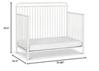 Namesake Winston 4-in-1 Convertible Metal Crib in Washed White, Greenguard Gold Certified