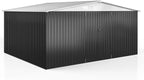 WKM 12x14 FT Outdoor Storage Shed, Utility Metal Tool Storage with Lockable Doors and Updated Frame Structure, Large Metal Garden Shed for Backyard, Patio Lawn, White