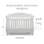 Delta Children Lancaster 4-in-1 Convertible Baby Crib, Bianca White + Serta Perfect Slumber Dual Sided Recycled Fiber Core Crib and Toddler Mattress (Bundle)