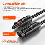 RICH SOLAR 200 Watt 12 Volt Monocrystalline Solar Panel 2 Pack of 9BB Cell 100W High Efficiency Solar Module Charge Battery for RV Trailer Camper Marine Off Grid All Black