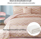 Pink Comforter Set Twin Size, Metallic Blush and Rose Gold Bedding Set, 3 Piece Lightweight Microfiber Comforter for Teen Girls Women (1 Pillow Sham + 1 Decorative Pillow Sham)