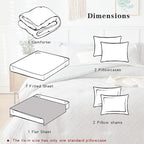 7 Pieces Tufted Bed in a Bag King Comforter Set with Sheets Light Grey, Soft and Embroidery Shabby Chic Boho Bohemian, Solid Color with Diamond Pattern, Jacquard Tufts Bedding Set for All Season
