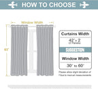 ChrisDowa Grommet Room Darkening Curtains for Bedroom and Living Room - 2 Panels Set Thermal Insulated Blackout Curtains (Greyish White, 42W x 63L)