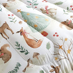 Christmas Comforter King Size,Rabbit Deer Comforter Set for Kids Teens Girls Boys,3Pcs Bedding Set Printed Comforter with 2 Pillowcases,Down Alternative,Soft and Lightweight，King Size