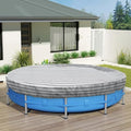 ECOOPTS 18 ft Round Pool Cover for Above Ground Pools, Swimming Pool Cover Protector Winter Safety Cover (Gray White Stripes)