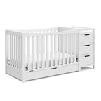 Graco Remi 4-In-1 Convertible Crib & Changer With Drawer (White) – GREENGUARD Gold Certified, Crib And Changing-Table Combo, Includes Changing Pad, Converts To Toddler Bed, Full-Size Bed