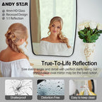 ANDY STAR Oval Bathroom Mirror, 24x32’’ Matte Black Metal Frame Oblong Mirror for Bathroom, Modern Black Oval Bathroom Mirror for Over Sink, Hangs Horizontal or Vertical