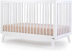 dadada Baby Soho 3-in-1 Convertible Crib to Toddler Bed – Wooden Crib Made in Italy, GREENGUARD Gold Certified Small Baby Crib – Baby-Safe Finish, Modern Design (White)
