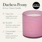 LAFCO New York Classic Candle, Duchess Peony - 6.5 oz - 50-Hour Burn Time - Reusable, Hand Blown Glass Vessel - Made in The USA