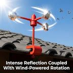 Bird Scare Reflective Device,Silver, Wind Powered Spinning, Bird Reflectors, Keep Pigeon Woodpeckers Seagull Away for Garden Patio,Equipped with a Straight Pole and a Base.