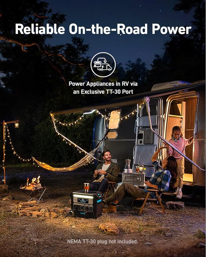 Anker SOLIX F2000 Solar Generator, 2048Wh Portable Power Station with LiFePO4 Batteries and 400W Solar Panel, GaNPrime Technology, 4 AC Outlets Up to 2400W for Home, Power Outages, Camping, and RVs