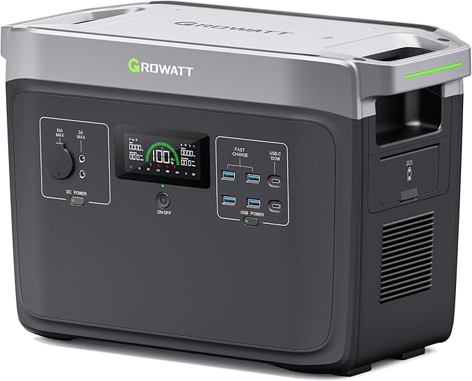 GROWATT INFINITY 2000 Pro Portable Power Station Expansion Battery, 2048Wh LifePo4 Extra Battery, 7 DC Outlets for Cell Phone, PC and Tablets, Backup for Home Use, RV, Camping and Emergency