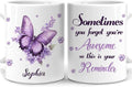 Hyturtle Personalized Purple Inspirational Butterfly Mug - Butterfly Gifts For Women - Animal Gift For Bird Lover Her - Bird Gifts For Mom on Mother Day - Custom Coffee Cup Ceramic Mug 11 Oz 15 Oz