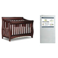 Delta Children Bentley S Series 4-in-1 Crib, Black Cherry Espresso + Serta Perfect Slumber Dual Sided Recycled Fiber Core Crib and Toddler Mattress (Bundle)