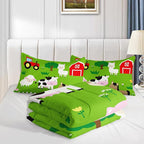 Farm Animal Comforter,Pig Cow Sheep Comforter Set for Kids Teens Girls Boys,3Pcs Bedding Set Printed Comforter with 2 Pillowcases,Down Alternative,Soft and Lightweight，Queen Size