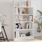 Farini 4 Shelf boockase Display Bookcase Freestanding Wooden Bookshelves for Home Office Living Room,48 Inch Height,White