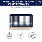 Delta Children babyGap Tate 4-in-1 Convertible Crib + Brannan Bear Bookcase with Bins + Brannan Bear Wall Shelf with 4 Hooks, Navy/Natural (Bundle)
