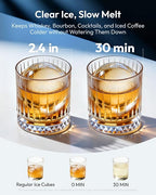 EUHOMY 2.4" Ice Ball Maker Countertop, 3Pcs Ready in 40Mins, 108Pcs/Day, Self-Cleaning Sphere Ice Maker Machine with Crystal Clear Ice, Round Ice Cube Maker for Whiskey & Bourbon