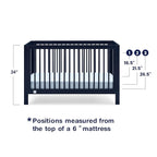 Delta Children babyGap Charlie 6-in-1 Convertible Crib + Brannan Bear Bookcase with Bins + Brannan Bear Wall Shelf with 4 Hooks, Navy (Bundle)