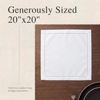Urban Villa Hemstitch Cloth Dinner Napkins Cotton 20”x20” (Set of 12)-White