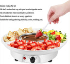 Dpofirs Chocolate Fondue Pot Set Electric Melting Machine, 3 Sections Tray, Cheese Warmer for Couple Family & Date Night Idea House Warming Holidays Essentials (US)